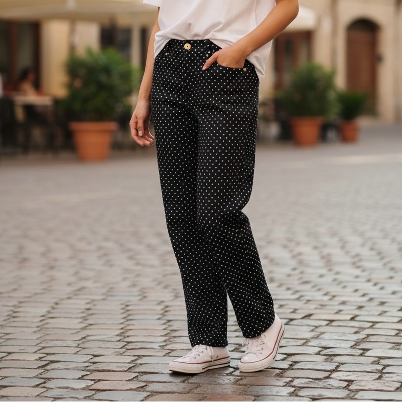 Lohla Sport Women’s Size 10 Navy White Polka Dot Stretch Golf Pants